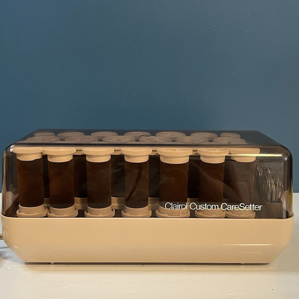 Clairol Custom Care Setter Hair Hot Rollers Flocked Curlers Model KF-20 Clean